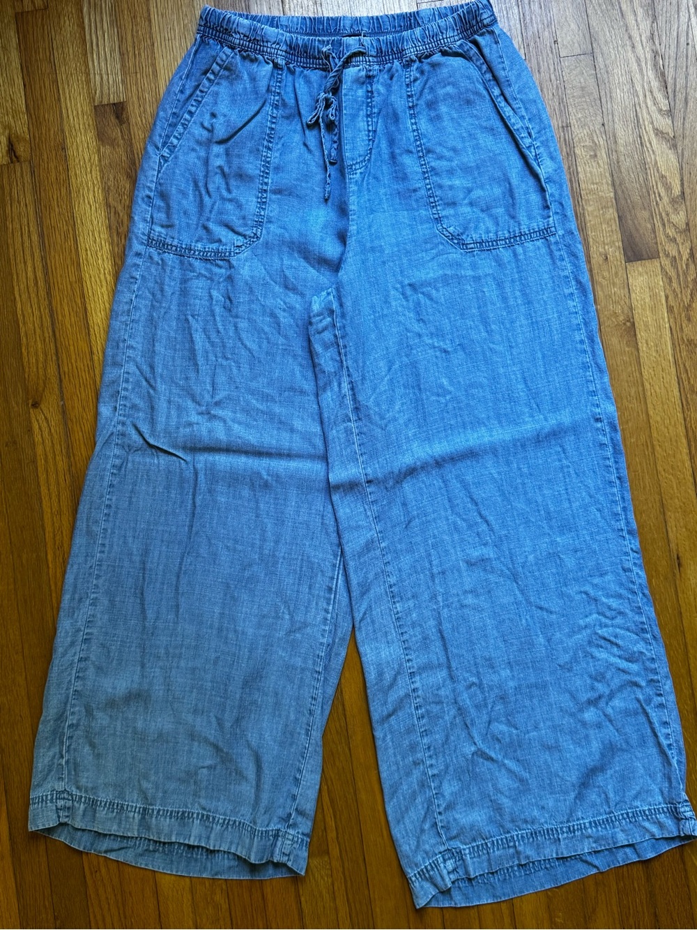 Splendid Denim-Look Wide Leg Pants in Light Blue